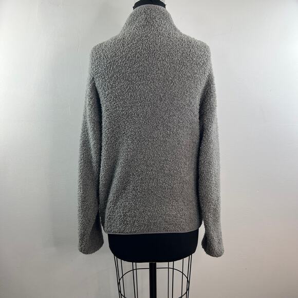 SKIMS Gray Sweatshirt Fuzzy Sherpa Collared Snap-Button Size S/M Small/Medium - Picture 5 of 8
